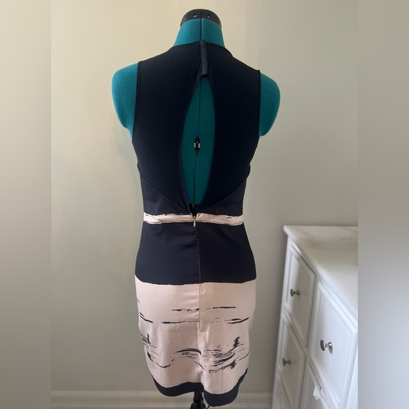 Yaya Nom De Plume Dress (Black and Nude Patterned, Mesh, XS) - Picture 3 of 3